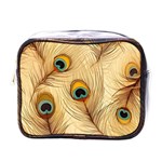 Vintage Peacock Feather Peacock Feather Pattern Background Nature Bird Nature Mini Toiletries Bag (One Side)