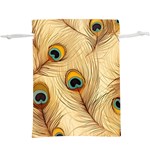 Vintage Peacock Feather Peacock Feather Pattern Background Nature Bird Nature Lightweight Drawstring Pouch (XL)