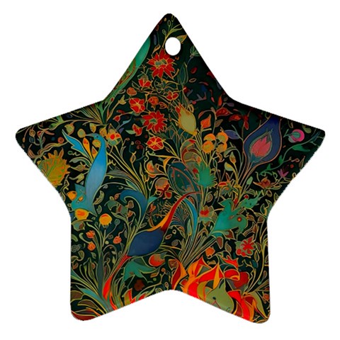 Flowers Trees Forest Mystical Forest Nature Background Landscape Star Ornament (Two Sides) from UrbanLoad.com Front