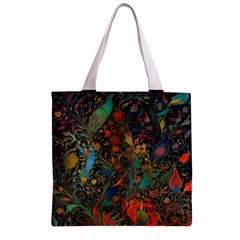 Flowers Trees Forest Mystical Forest Nature Background Landscape Zipper Grocery Tote Bag from UrbanLoad.com Front