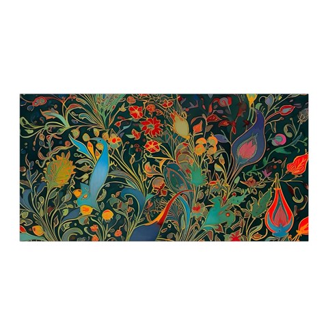 Flowers Trees Forest Mystical Forest Nature Background Landscape Satin Wrap 35  x 70  from UrbanLoad.com Front