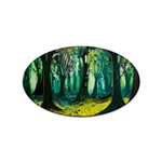 Trees Forest Mystical Forest Nature Junk Journal Landscape Nature Sticker Oval (10 pack)
