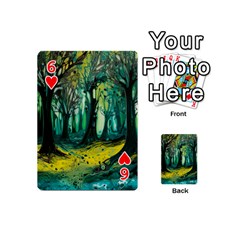 Trees Forest Mystical Forest Nature Junk Journal Landscape Nature Playing Cards 54 Designs (Mini) from UrbanLoad.com Front - Heart6