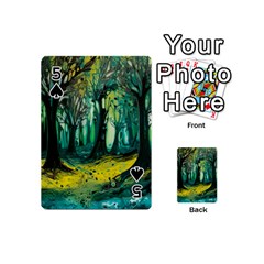 Trees Forest Mystical Forest Nature Junk Journal Landscape Nature Playing Cards 54 Designs (Mini) from UrbanLoad.com Front - Spade5