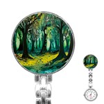 Trees Forest Mystical Forest Nature Junk Journal Landscape Nature Stainless Steel Nurses Watch