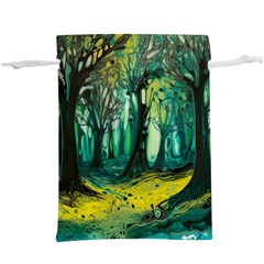 Trees Forest Mystical Forest Nature Junk Journal Landscape Nature Lightweight Drawstring Pouch (XL) from UrbanLoad.com Front