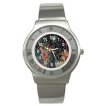 Trees Forest Mystical Forest Nature Junk Journal Landscape Stainless Steel Watch
