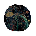 Flowers Trees Forest Mystical Forest Nature Junk Journal Scrapbooking Background Landscape Standard 15  Premium Flano Round Cushions