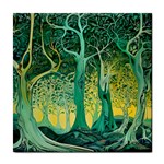 Trees Forest Mystical Forest Nature Junk Journal Scrapbooking Background Landscape Tile Coaster