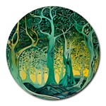 Trees Forest Mystical Forest Nature Junk Journal Scrapbooking Background Landscape Round Mousepad