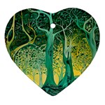 Trees Forest Mystical Forest Nature Junk Journal Scrapbooking Background Landscape Ornament (Heart)