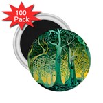 Trees Forest Mystical Forest Nature Junk Journal Scrapbooking Background Landscape 2.25  Magnets (100 pack) 