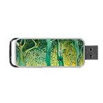 Trees Forest Mystical Forest Nature Junk Journal Scrapbooking Background Landscape Portable USB Flash (Two Sides)