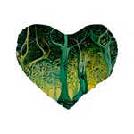 Trees Forest Mystical Forest Nature Junk Journal Scrapbooking Background Landscape Standard 16  Premium Heart Shape Cushions