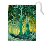 Trees Forest Mystical Forest Nature Junk Journal Scrapbooking Background Landscape Drawstring Pouch (5XL)
