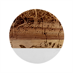 Trees Forest Mystical Forest Nature Junk Journal Scrapbooking Background Landscape Marble Wood Coaster (Round)