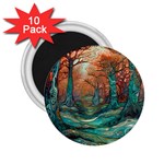 Trees Tree Forest Mystical Forest Nature Junk Journal Scrapbooking Landscape Nature 2.25  Magnets (10 pack) 
