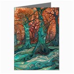 Trees Tree Forest Mystical Forest Nature Junk Journal Scrapbooking Landscape Nature Greeting Cards (Pkg of 8)