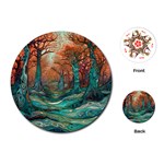 Trees Tree Forest Mystical Forest Nature Junk Journal Scrapbooking Landscape Nature Playing Cards Single Design (Round)