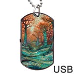 Trees Tree Forest Mystical Forest Nature Junk Journal Scrapbooking Landscape Nature Dog Tag USB Flash (Two Sides)