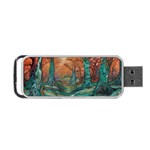 Trees Tree Forest Mystical Forest Nature Junk Journal Scrapbooking Landscape Nature Portable USB Flash (One Side)
