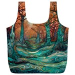 Trees Tree Forest Mystical Forest Nature Junk Journal Scrapbooking Landscape Nature Full Print Recycle Bag (XL)