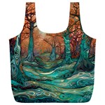 Trees Tree Forest Mystical Forest Nature Junk Journal Scrapbooking Landscape Nature Full Print Recycle Bag (XXL)
