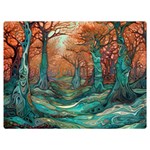 Trees Tree Forest Mystical Forest Nature Junk Journal Scrapbooking Landscape Nature Premium Plush Fleece Blanket (Extra Small)