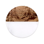 Trees Tree Forest Mystical Forest Nature Junk Journal Scrapbooking Landscape Nature Classic Marble Wood Coaster (Round) 