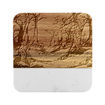 Trees Tree Forest Mystical Forest Nature Junk Journal Scrapbooking Landscape Nature Marble Wood Coaster (Square)