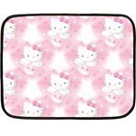 Hello Kitty Pattern, Hello Kitty, Child, White, Cat, Pink, Animal Fleece Blanket (Mini)