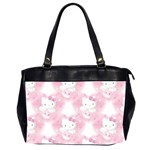 Hello Kitty Pattern, Hello Kitty, Child, White, Cat, Pink, Animal Oversize Office Handbag (2 Sides)