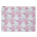 Hello Kitty Pattern, Hello Kitty, Child, White, Cat, Pink, Animal Cosmetic Bag (XXL)