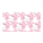 Hello Kitty Pattern, Hello Kitty, Child, White, Cat, Pink, Animal Satin Wrap 35  x 70 