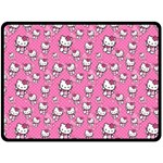 Hello Kitty Pattern, Hello Kitty, Child Two Sides Fleece Blanket (Large)