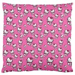 Hello Kitty Pattern, Hello Kitty, Child Large Premium Plush Fleece Cushion Case (One Side)