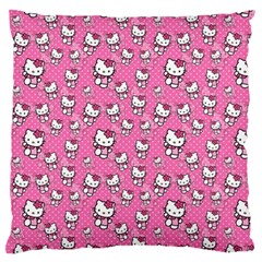 Hello Kitty Pattern, Hello Kitty, Child Large Premium Plush Fleece Cushion Case (Two Sides) from UrbanLoad.com Back