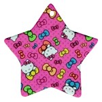Hello Kitty, Cute, Pattern Star Ornament (Two Sides)