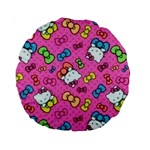 Hello Kitty, Cute, Pattern Standard 15  Premium Round Cushions