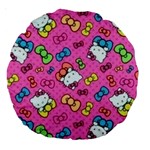 Hello Kitty, Cute, Pattern Large 18  Premium Round Cushions