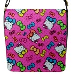 Hello Kitty, Cute, Pattern Flap Closure Messenger Bag (S)
