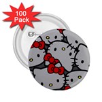 Hello Kitty, Pattern, Red 2.25  Buttons (100 pack) 