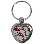 Hello Kitty, Pattern, Red Key Chain (Heart)