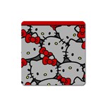 Hello Kitty, Pattern, Red Square Magnet