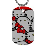 Hello Kitty, Pattern, Red Dog Tag (Two Sides)