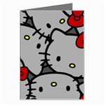 Hello Kitty, Pattern, Red Greeting Card
