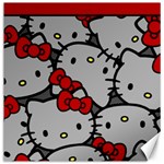 Hello Kitty, Pattern, Red Canvas 12  x 12 