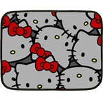 Hello Kitty, Pattern, Red Fleece Blanket (Mini)