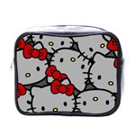 Hello Kitty, Pattern, Red Mini Toiletries Bag (One Side)