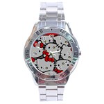 Hello Kitty, Pattern, Red Stainless Steel Analogue Watch